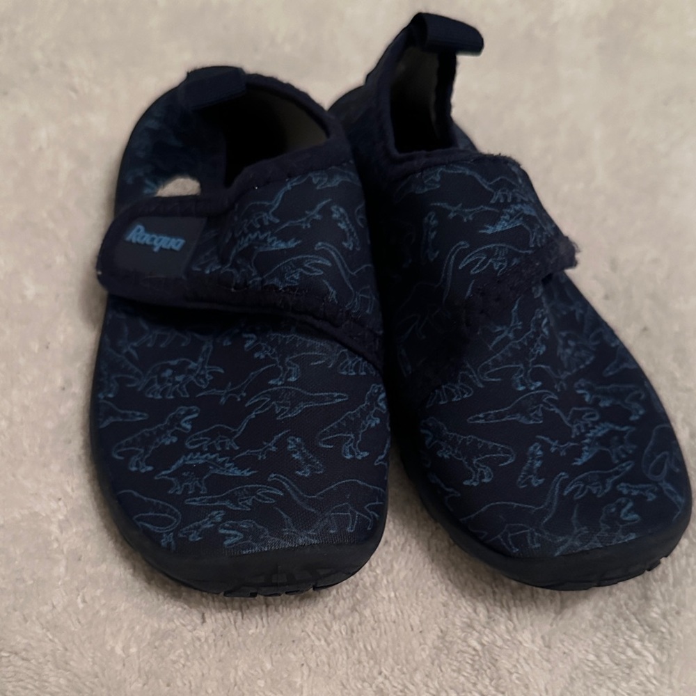 Kids Navy Blue Dinosaur Water Shoes
